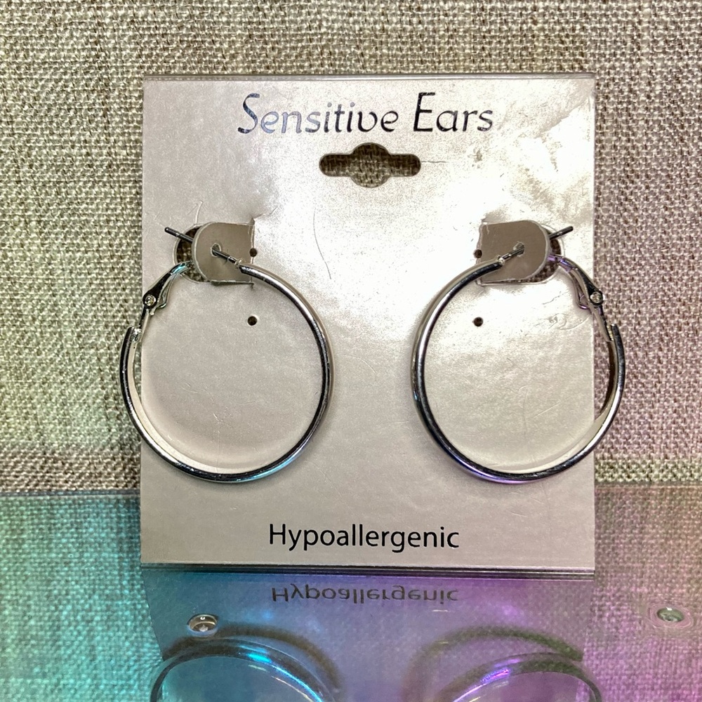 Silver Tone Hoop Fashion Earrings